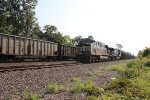 NS 7558 leads train 597 down the siding at Milepost 116